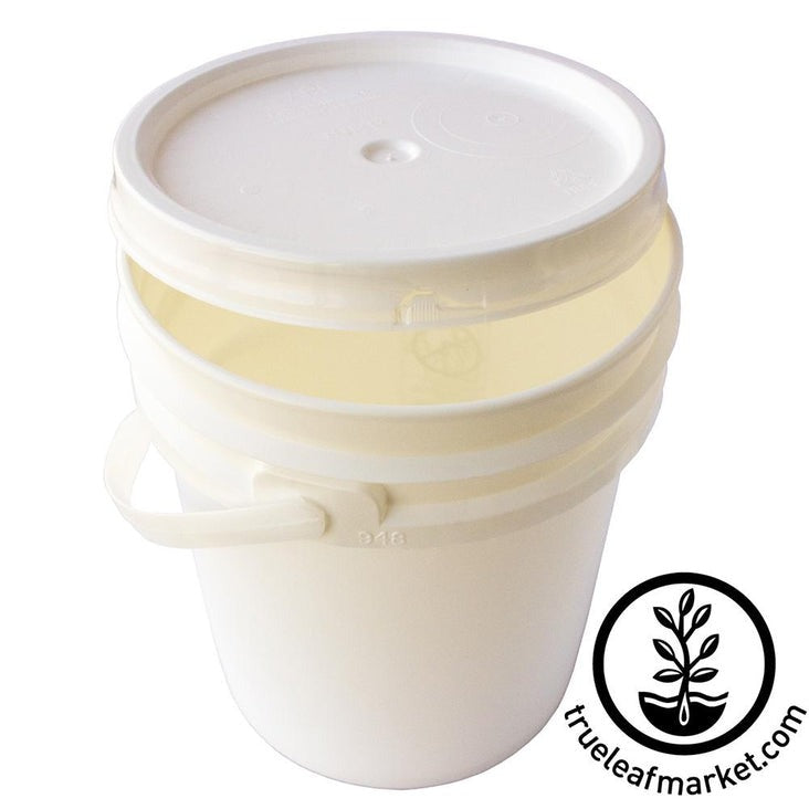 5 Gallon Food Grade Bucket | BPA Free Pail With Handle & Lid - White