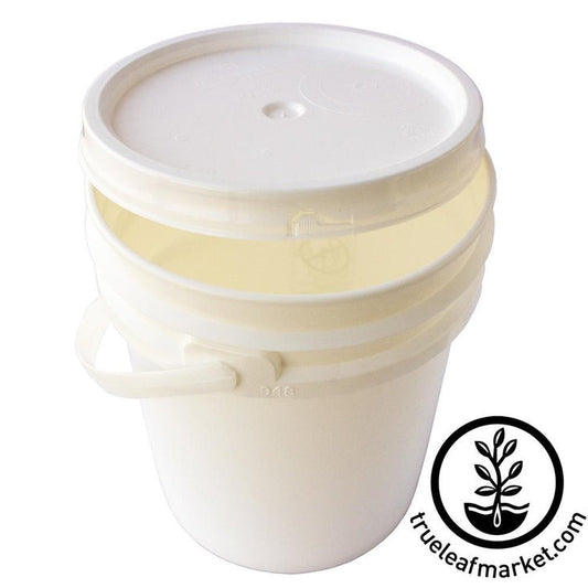 5 Gallon Food Grade Bucket | BPA Free Pail With Handle & Lid - White